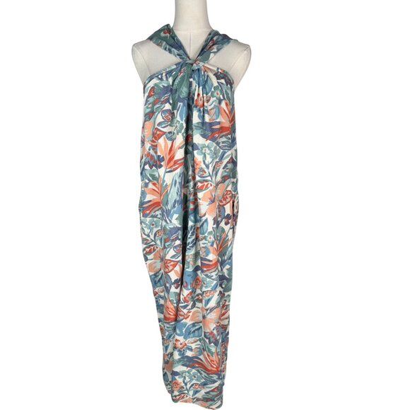 Faherty L Organic Cotton Maxi Dress Floral Print Multicolor Sleeveless - Picture 1 of 16